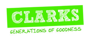 Clarks Eggs logo, sponsor of the Lands Christmas Tree and Christmas Event, 2021.